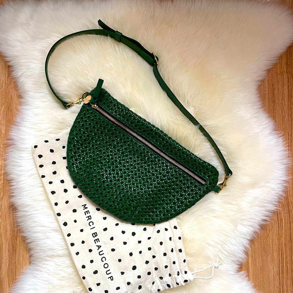 Clare V Grande Fanny in Evergreen, excellent used condition